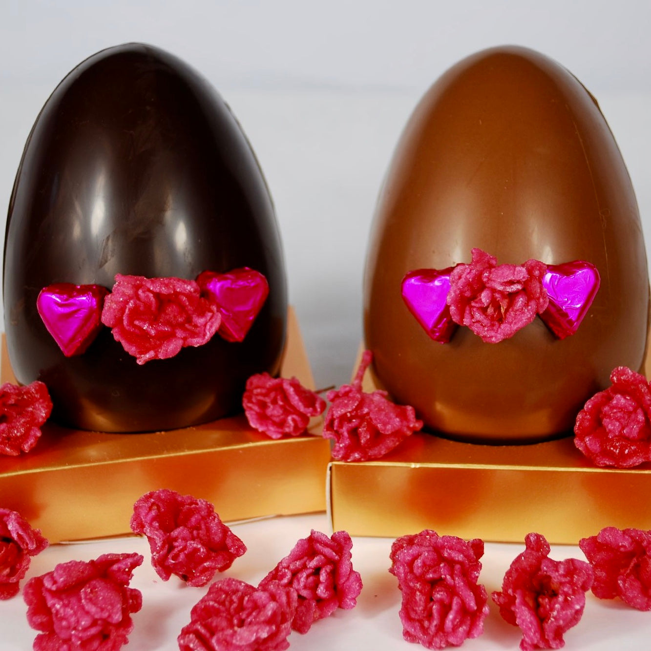 LIMITED EDITION - 67% Madagascan Dark Chocolate Easter Egg with Crystallised Rose