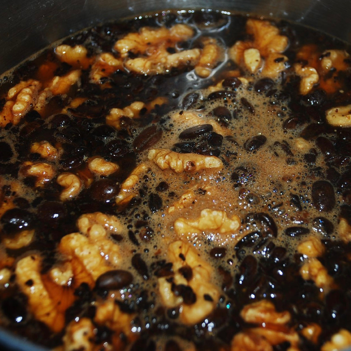 Dark Chocolate with Espresso Infused Roasted Walnuts